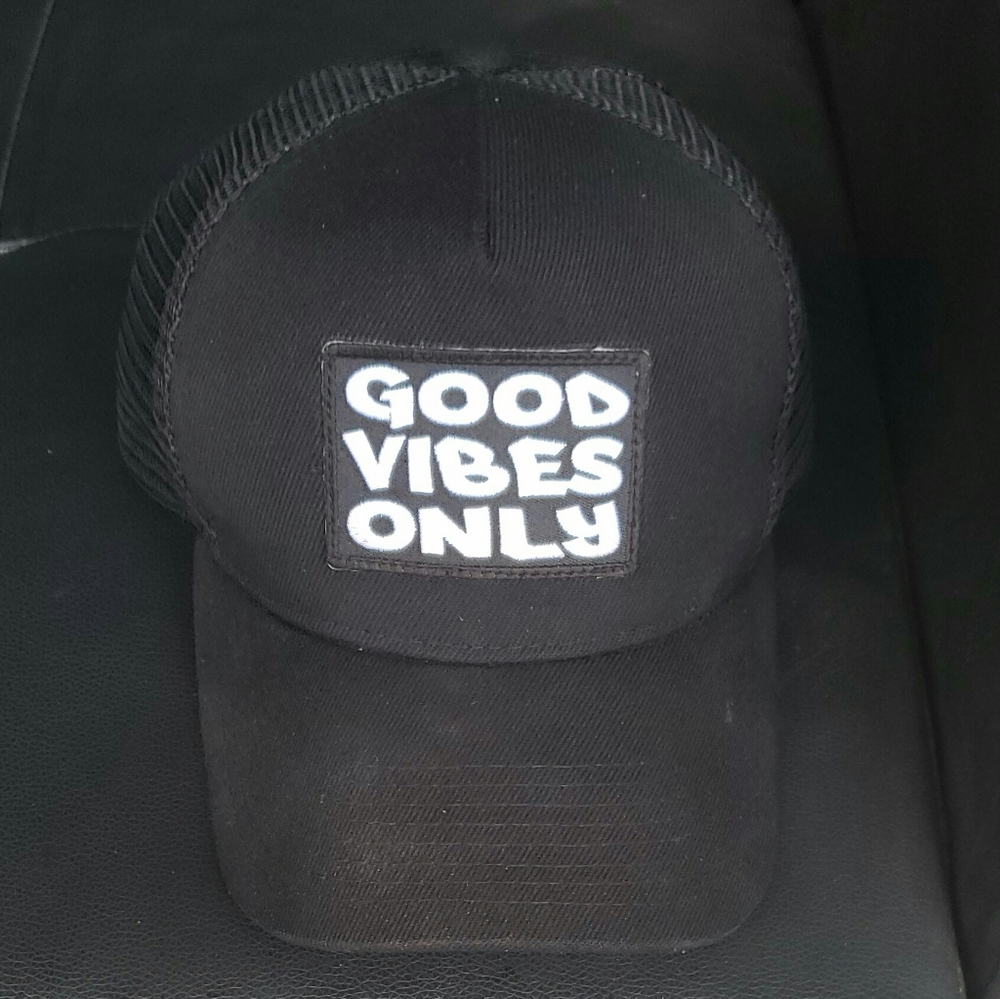 Black "GOOD Vibes Only" Snap Back Hat